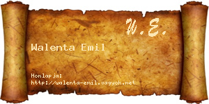 Walenta Emil névjegykártya